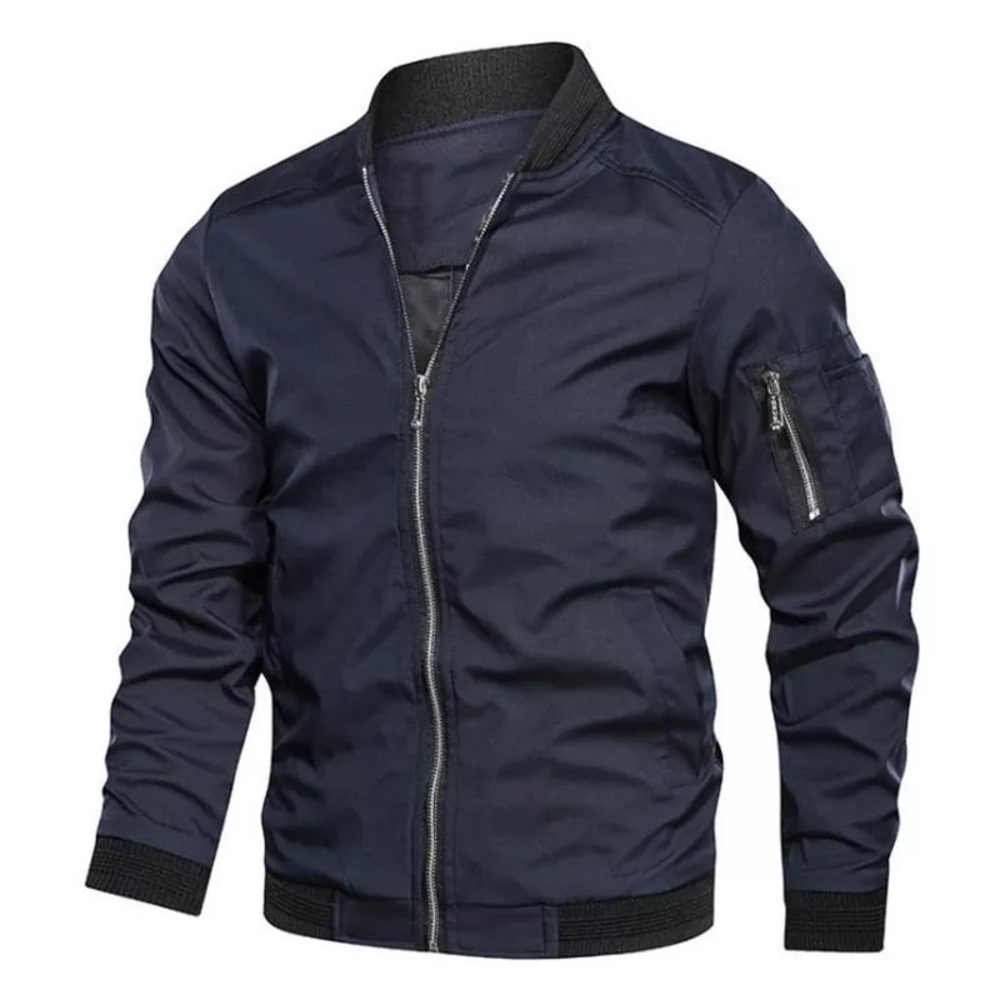 Men's Lightweight Softshell Coat Sportwear Zipper Windbreaker Bomber - Picture 3 of 8